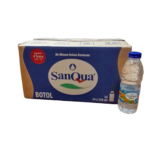 KHUSUS INSTAN Sanqua Air Mineral Air Putih Botol Kecil 330ml