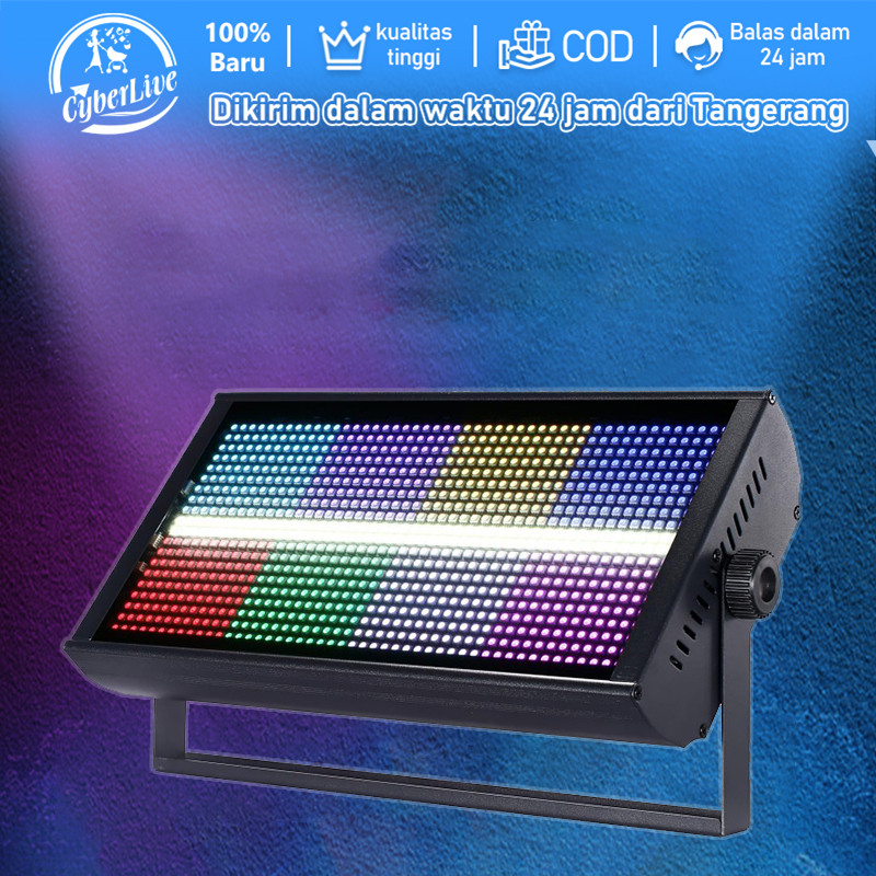Lampu Strobo LED 1000W Full Color 8+8 Segment Lighting Panggung Disco DJ Klub