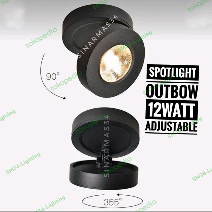 Downlight Outbow LED 1027B 12watt Adjustable Spotlight Outbow - BODY PUTIH, 4000k Neutral