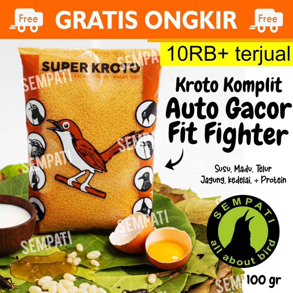 SEMPATI Super Kroto Voer Halus 100gr Anti Stress Pur Pakan Makanan Burung Ciblek Pleci Prenjak Tlede