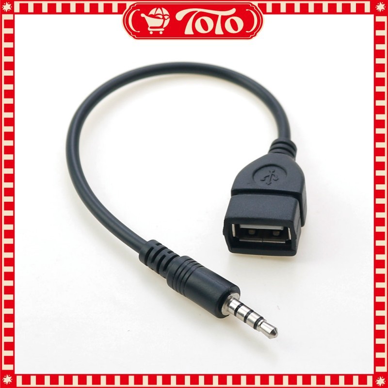 Kabel Konverter 3.5MM AUX Ke USB 2.0 OTG Jack Audio Male To Female Adapter Sambungkan Headset Ke HP 