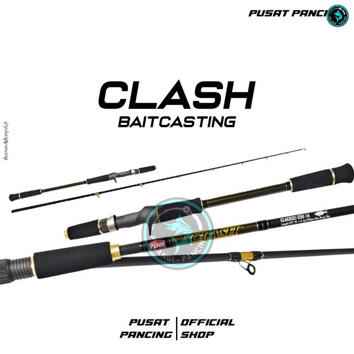 Pelangi Pancing Joran Pancing Penn Clash OH Overhead Mancing Light Jigging Dasaran Overhead Fuji - P