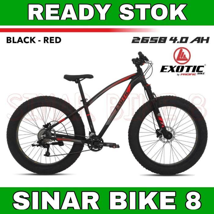 PROMO GASPOLL Sepeda Gunung 26 Inch MTB EXOTIC 2658 4.0 AH Ban Super Jumbo Hidrolik - Black Red