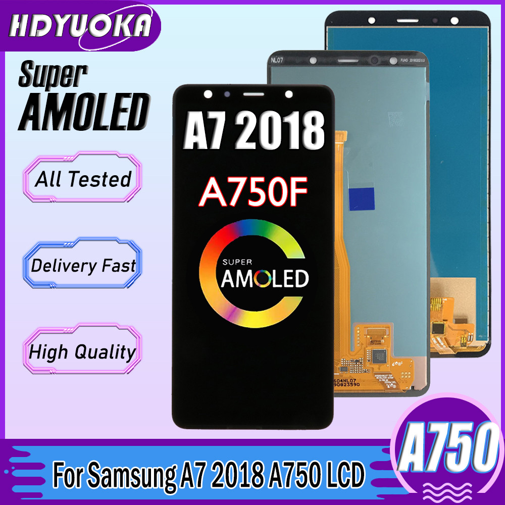6.0'' AMOLED/OLED/TFT LCD For Samsung A7 2018 A750 SM-A750F LCD splay Touch Screen gitizer Assembly 