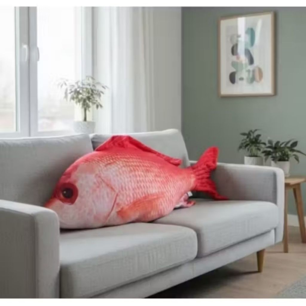 Boneka Jumbo Ikan Kakap Merah Uk 95 Cm Bahan Halus Lembut Bantal Boneka Kakap Merah Size XL Cocok un