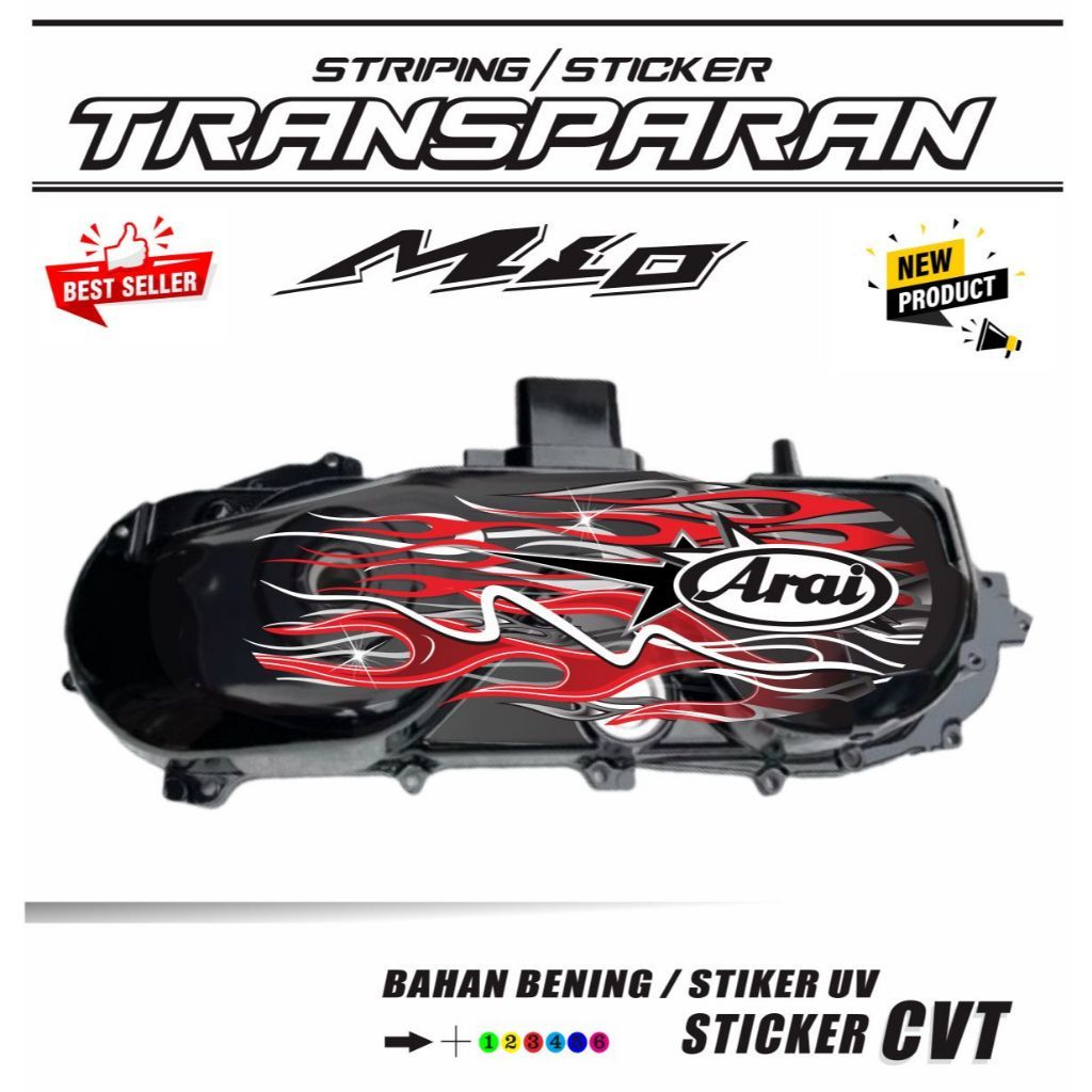 CVT/ VARIASI TERLARIS MIO SPORTY CVT / STICKER TRANSPARAN CVT ALL MIO