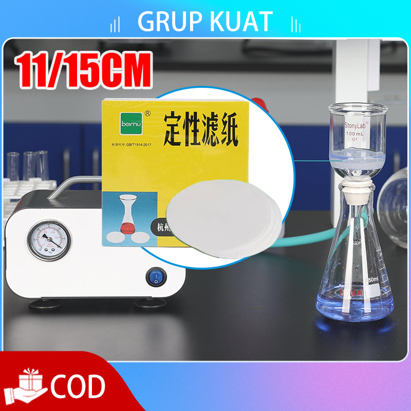 100PCS Kertas Saring Bulat 11/15cm Kertas Saring Laboratorium Warna Putih Kertas Saring Kimia
