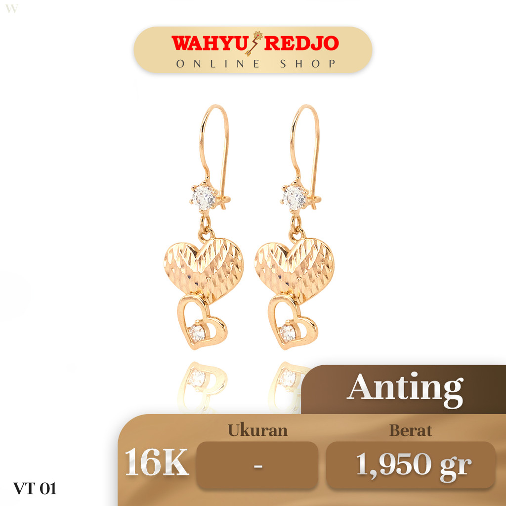 Anting-Anting Emas Gondel Love 16K Wahyu redjo AN-16K-29817364