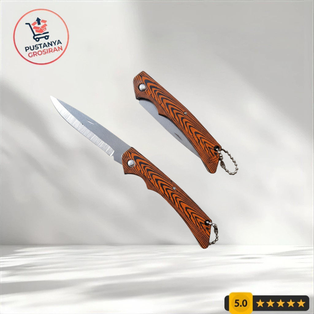 Pisau Lipat Motif Kayu Survival Kit Koleksi Outdoor Camping Gear