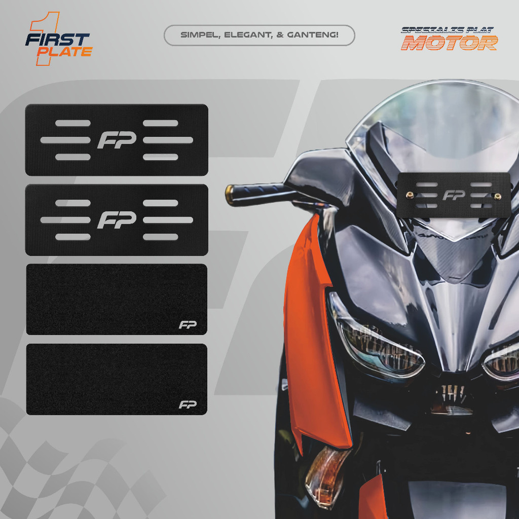 First Plate Frameless Motor Plate Holder | Dudukan Plat Nomor Motor Frameless Motor | Tempat Plat No