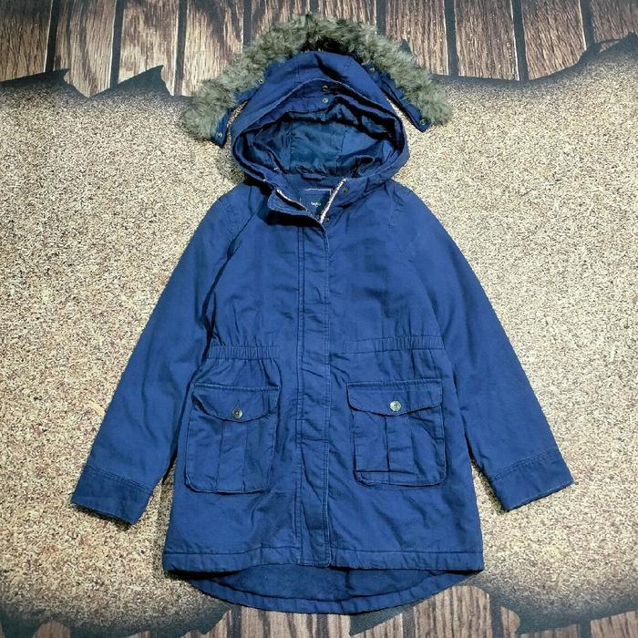 jaket parka wanita GAP multi pockeyt navy daleman polar hangat casual long size M