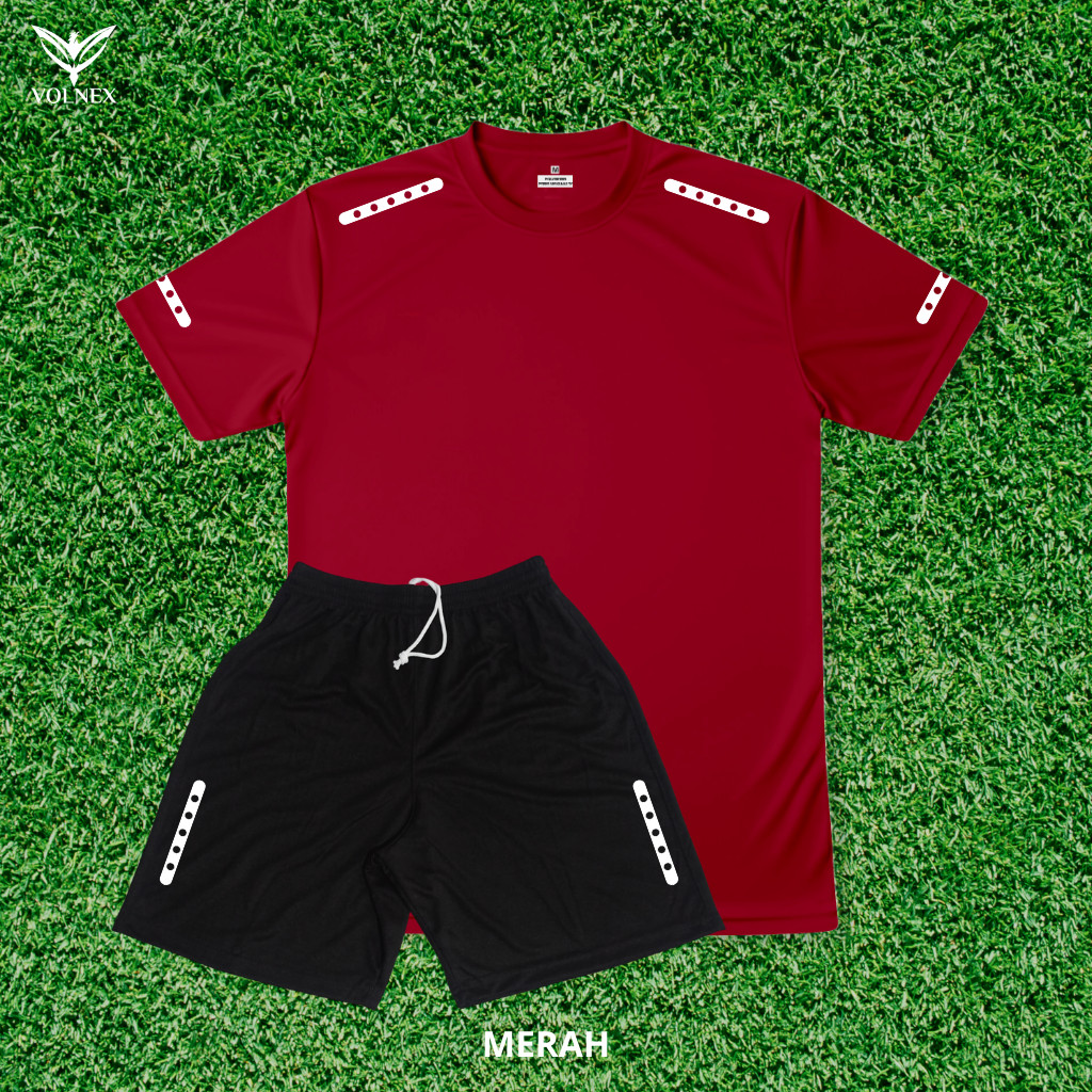 VOLNEX Setelan Jersey TIM Club Olahraga Pria Dewasa M-XXL Abu Muda Seragam Bola Futsal PL019