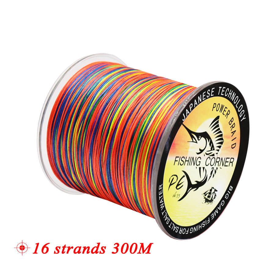 16 Strands PE Braid 300M/500M/1000M/1500M Braided Fishing Line Multicolor Super Power Japan Multifil