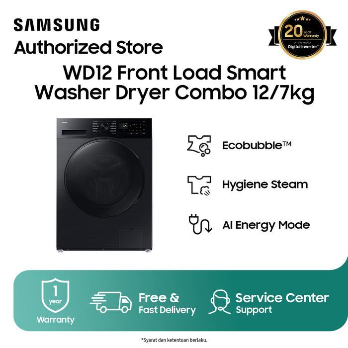 Samsung Mesin Cuci 12/7kg Washer+Dryer Combo with Ecobubble - WD12DG5B15BBSE