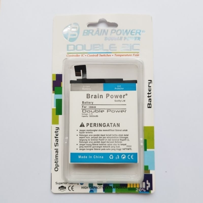 BATERAI BATRE BATTERY XIAOMI REDMI NOTE 3 / NOTE 3 PRO BM46 MERK BRAIN POWER DOUBLE POWER