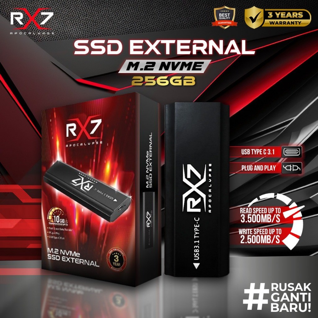 SSD M2 NVME EXTERNAL 256GB RX7 / ENCLOSURE M2 NVME + M2 NVME 256GB RX7