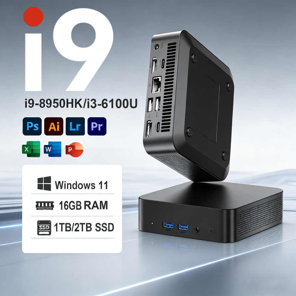 2026 Windows 11 Mini PC Computer Intel Core I9 8950HK Mini Pc Intel i3 6100 WiFi 6 16GB RAM 1/2TB SS