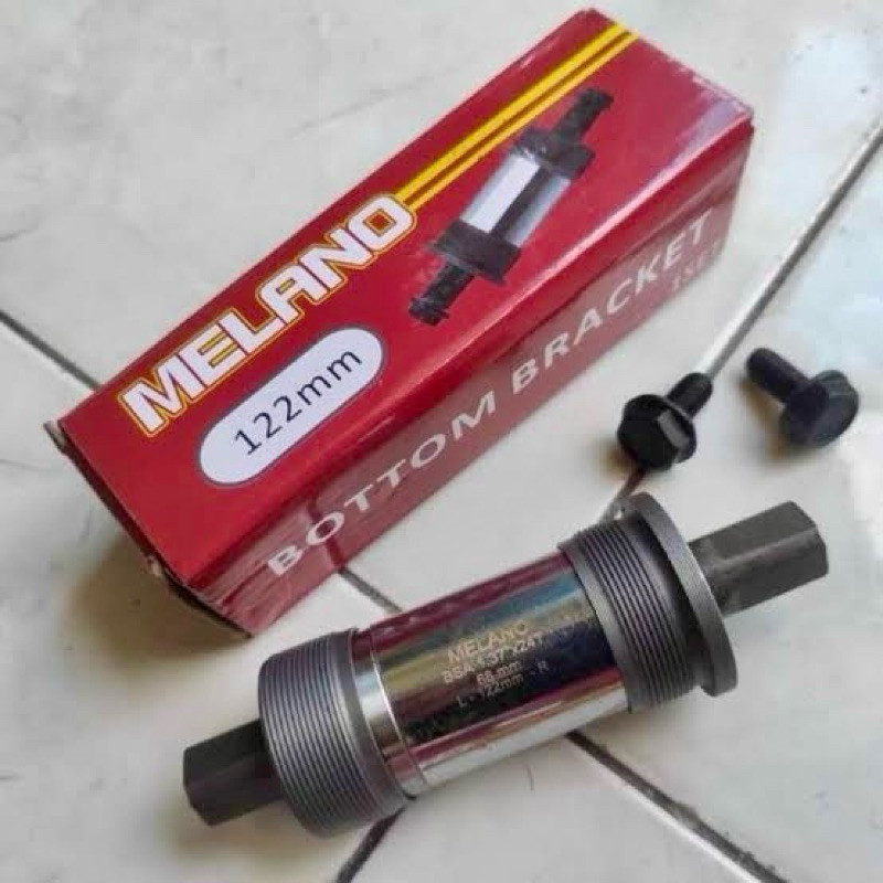 BB MELANO BOTTOM BRACKET AS TENGAH CRANK MODEL KOTAK PANJANG 113 118 122 MM BEARING