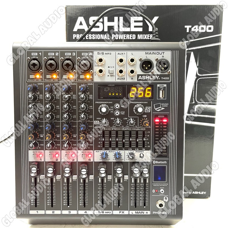 Power Mixer Audio Ashley T 400 & Mpower 4 Original 4channel Bluetooth - USB t400 t-400 mpower4 m pow