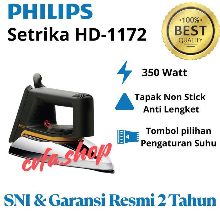 Setrika Kering Philips Classic HD-1172/99 Dry Iron Anti Lengket - Garansi Resmi 2 Tahun Philips Indo