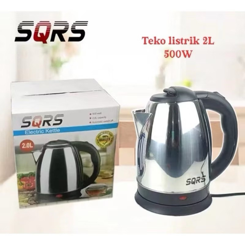 Teko Listrik 2 Liter Stainless Steel Scarlett Otomatis Ketel Ceret Listrik SQRS