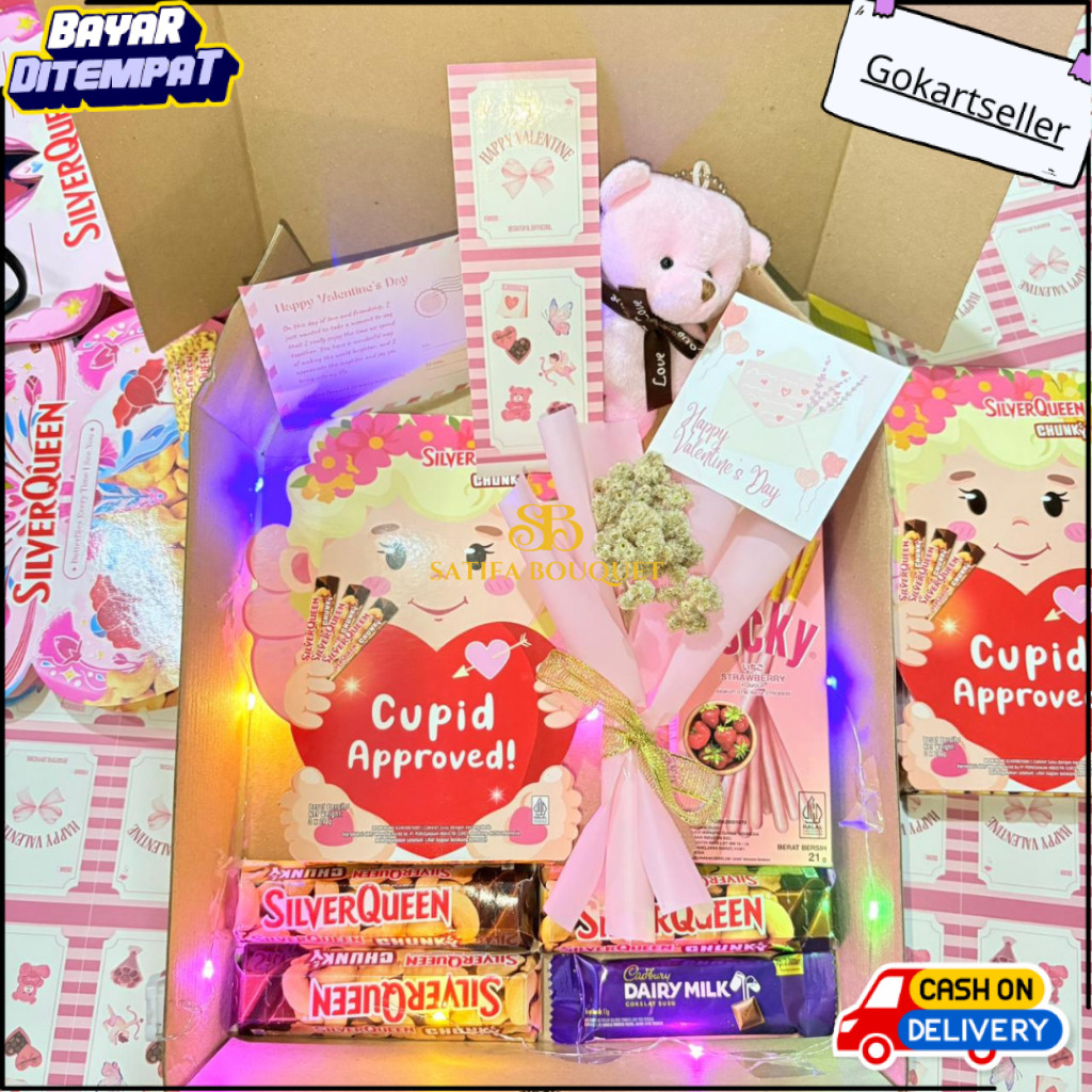 Baru Hampers Snack Box Valentine Coklat Silverqueen Gift Box Kado Pink Series Kado Valentine Wisuda 