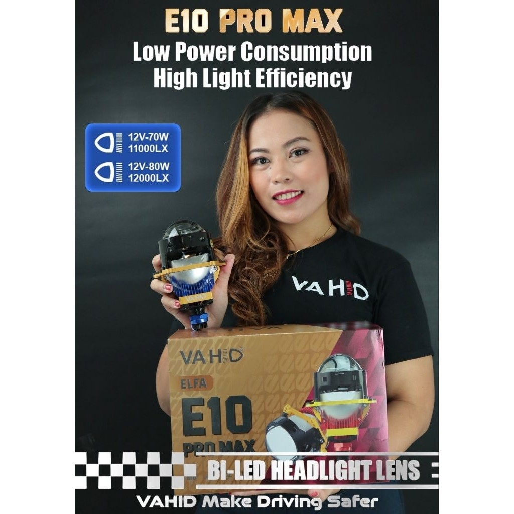 Biled E10 Pro Max - Satuan | Lampu Biled Projector Laser 3 inch Vahid E10 Pro Max 80 Watt Harga Satu