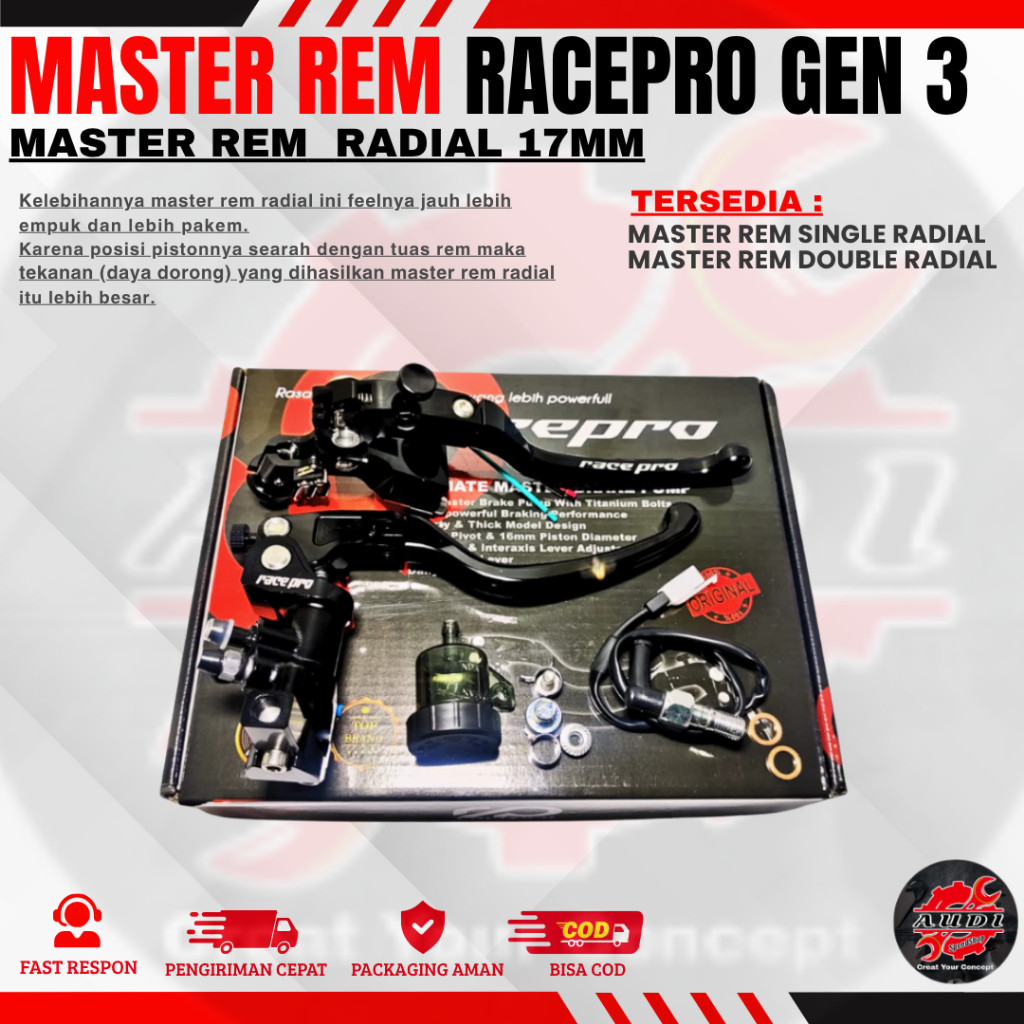 Master rem Racepro Gen 3 Master rem Radial 17mm single radial Double Radial Master rem Universal