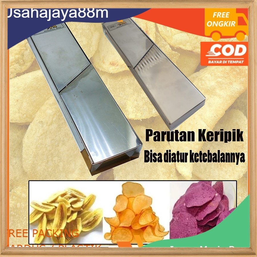 [RO] Parutan Keripik Kentang Singkong Stainless / Alat Pemotong Pasah Serbaguna Kripik Pisang Lurus 
