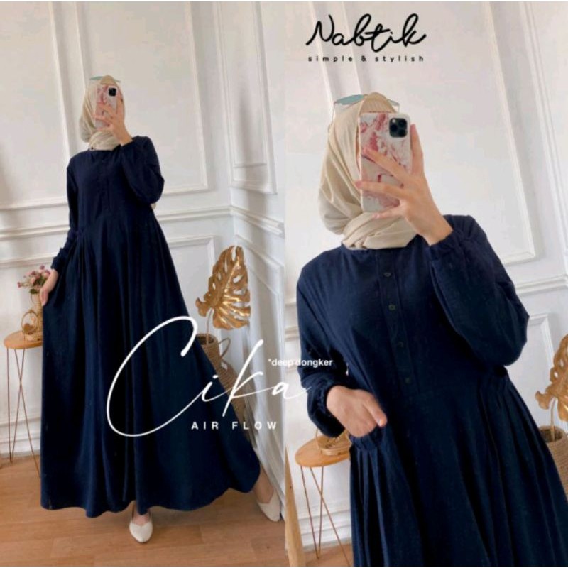 noa - Ready Stock Gamis Sage Green-Gamis Crinkle Premium Wnu
