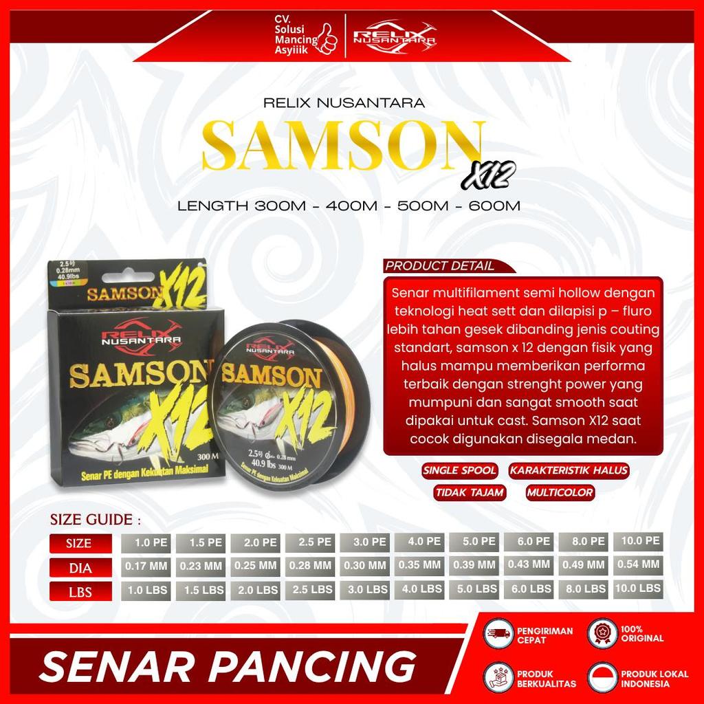 SENAR RELIX NUSANTARA PE SAMSON X12 | 400 | 500 | 600 METER | RAINBOW PE JIGGING | SENAR PANCING BEN