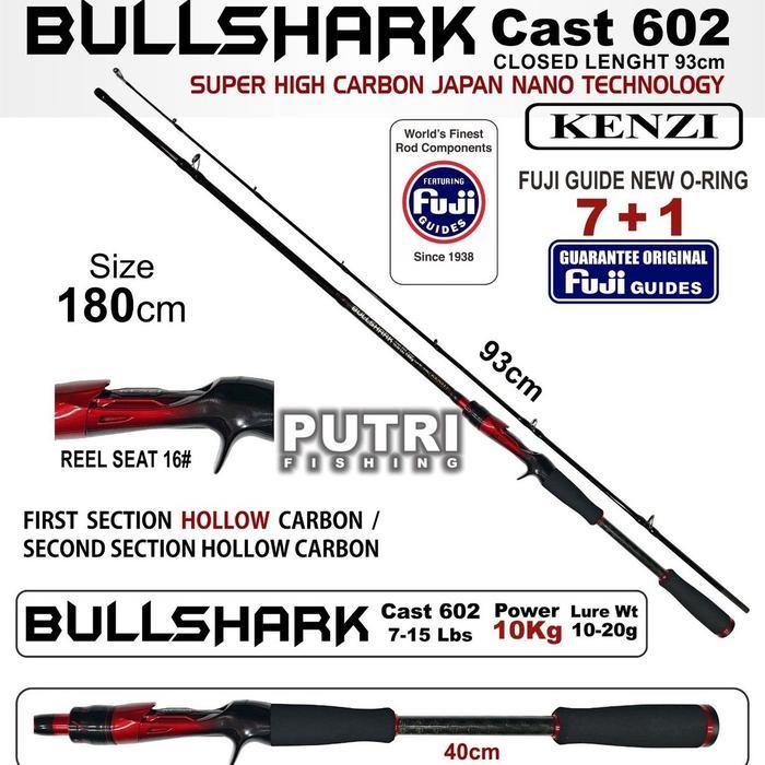 Joran Kenzi Bullshark 602 Baitcasting - Berat 6-14lbs hingga 10-20lbs - Reel - 6-14lbs 8Kg