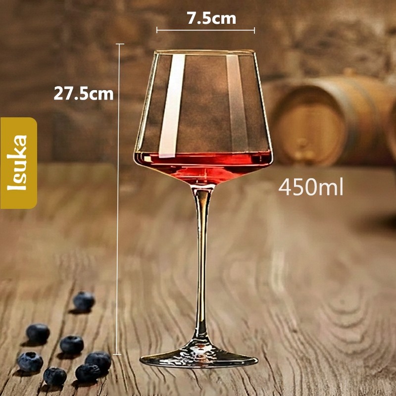 Gelas Wine Kaca Kristal Wine Goblet Red Wine Stem Glass Gelas Minum Anggur Crystal Glass Shiraz 09