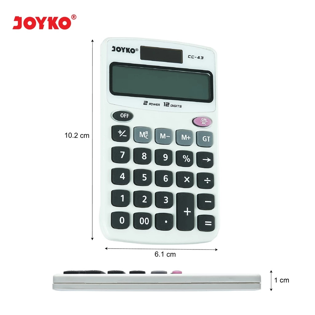 Calculator JOYKO CC-43 Kecil 12 Digits Kalkulator Saku
