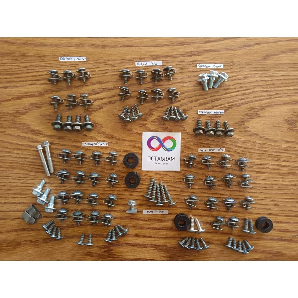 Buat Bodi Motor Mio M3 Full Set/ Baut Body Mio M3