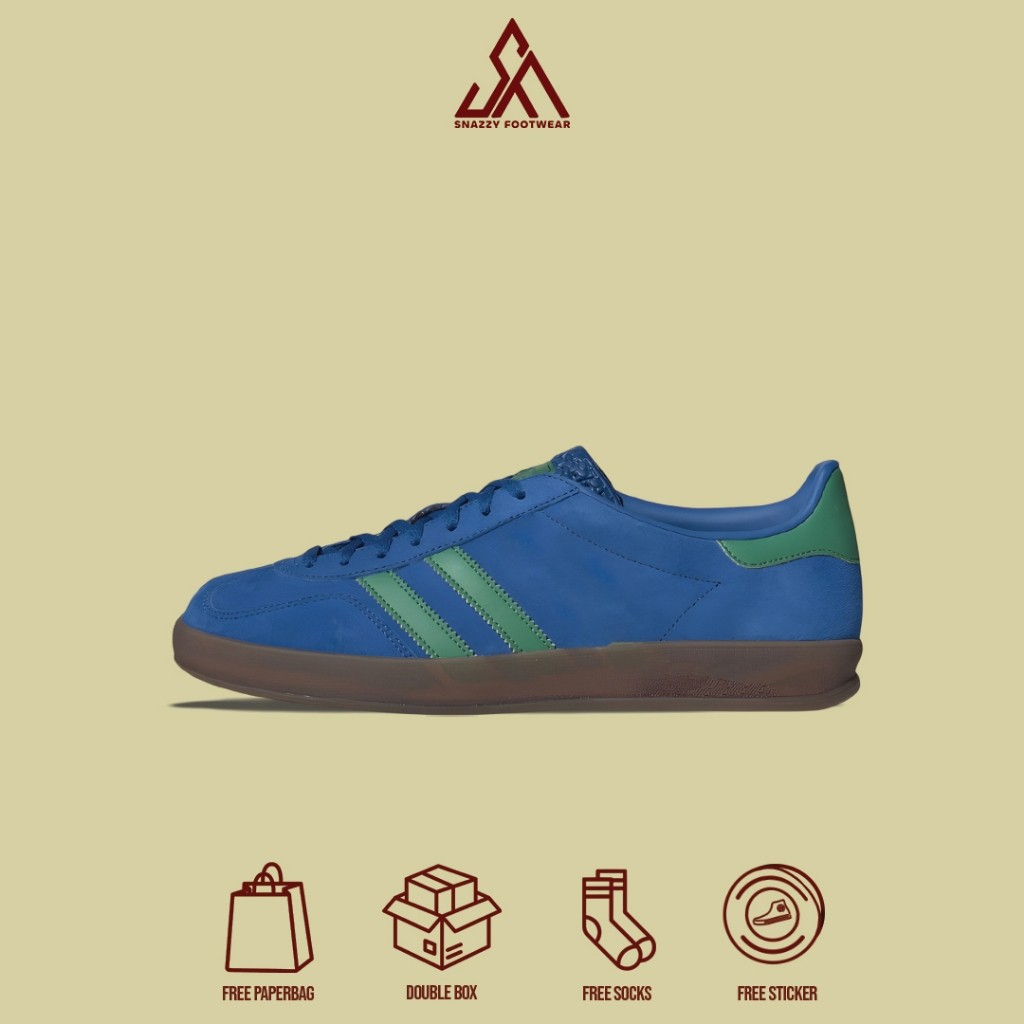 Sepatu Sneakers Adidas Gazelle Indoor Blue Green 100% Original Unisex