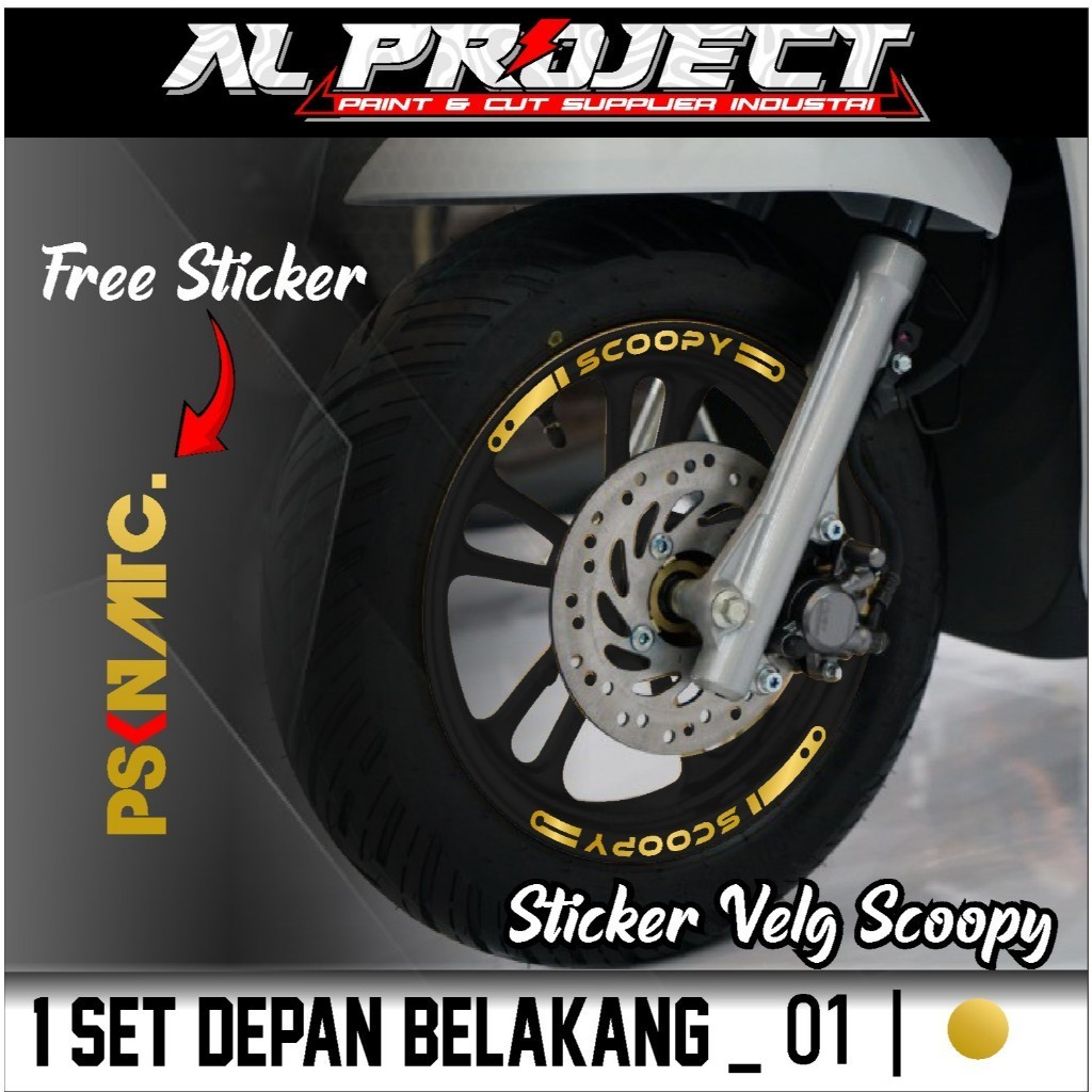 Cutting Sticker Velg Scoopy Free Sticker - Aksesoris Stiker Cutting List Velg Motor Honda Scoopy 202