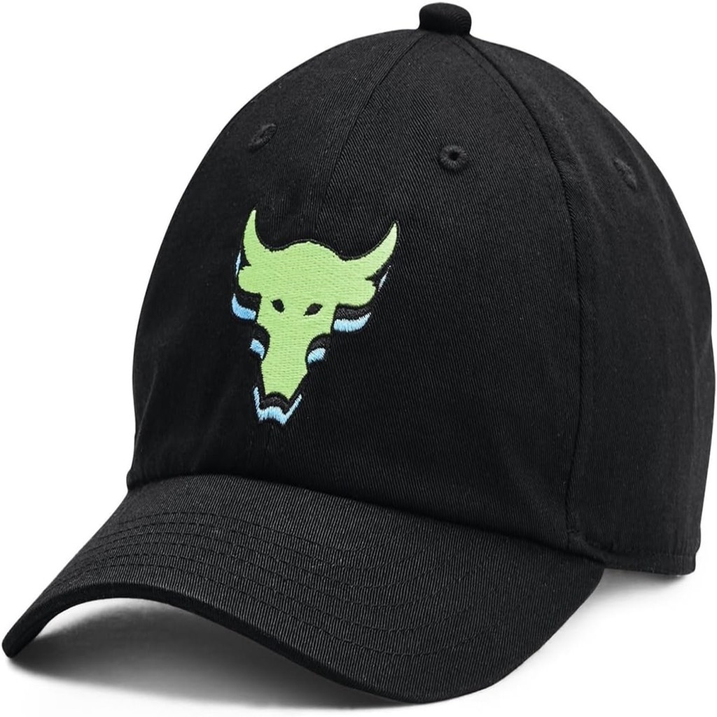 Kids' Project Rock Adjustable Cap, Black / High Vis Yellow