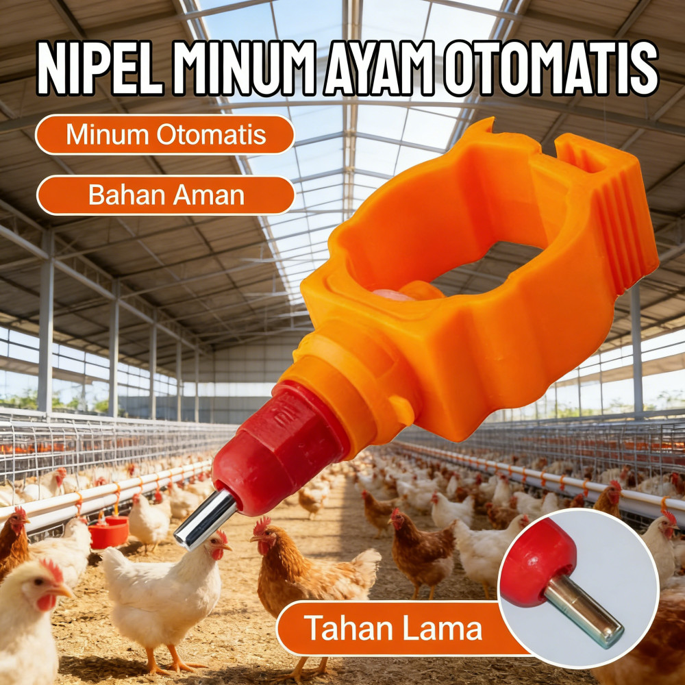 Nipel Ayam Otomatis 10Pcs Minum Nepel Petelur Alat Drinker Niple Ayam