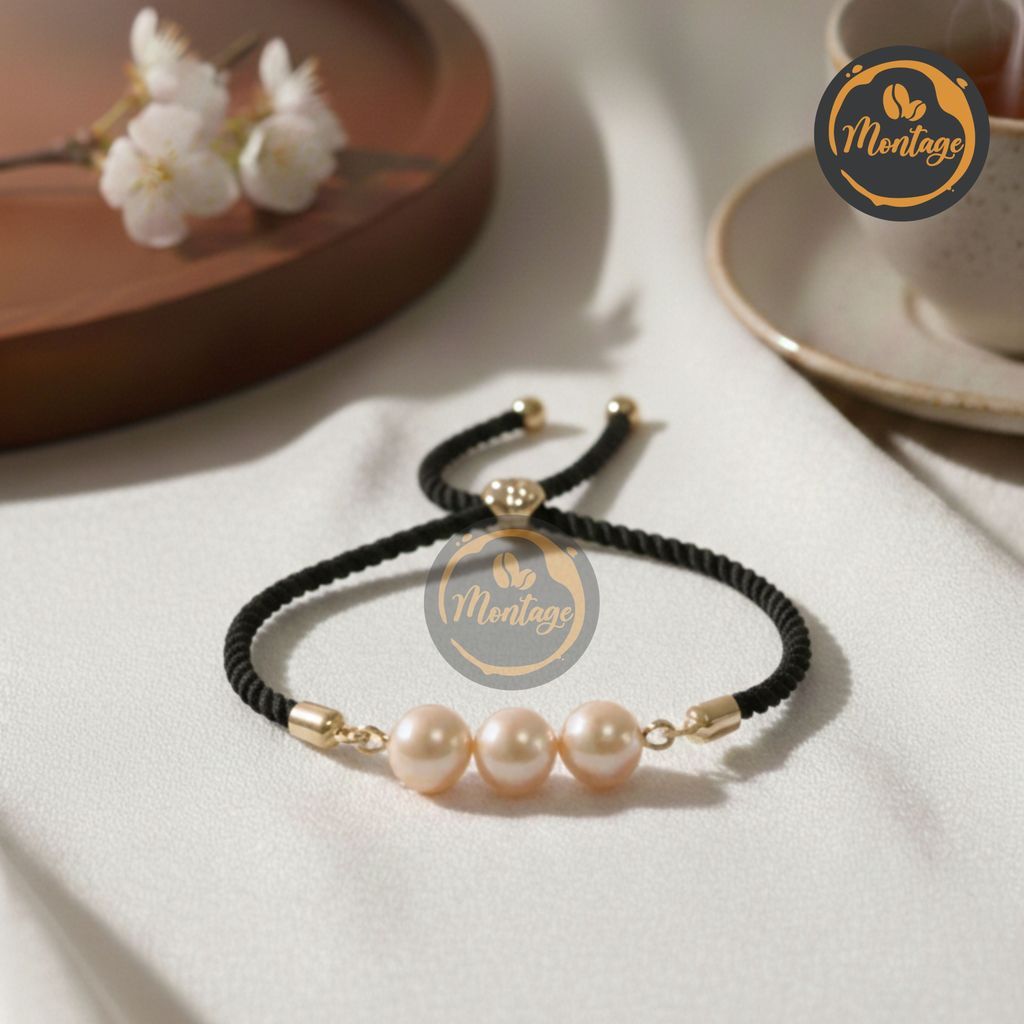 Gelang Mutiara Lombok - Gelang Mutiara Air Tawar Premium - Gelang Serut Mutiara Khas Lombok