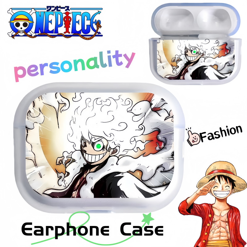 One Piece Luffy Earphone Case Anime Cartoon Stylish Personalised Protective Cover for AirPods 432Air