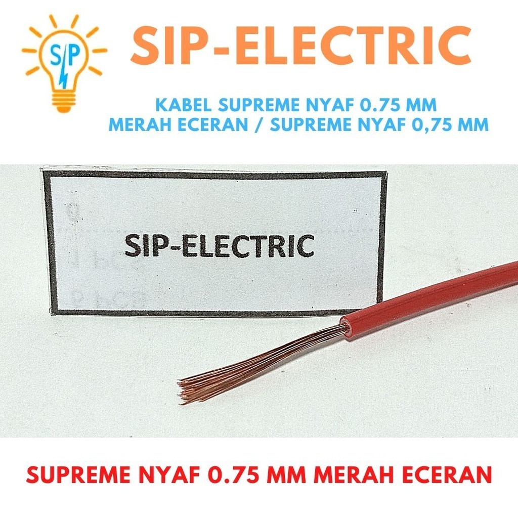 Kabel Supreme Nyaf 0.75 Mm Merah Eceran / Supreme Nyaf 0,75 Mm