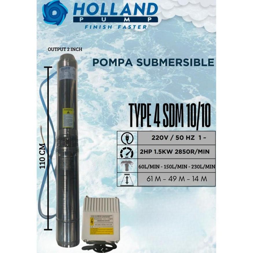 Pompa Air Celup Submersible/ pompa sibel Holland Pump Casing 4 inch 10/10 2HP