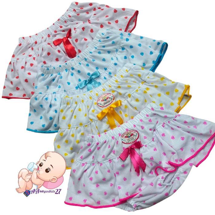 BAYAR DI TEMPAT Meggia Girls 3PC Celana Dalam Katun  Fashion Anak Perempuan Model Rok Cantik Renda 0