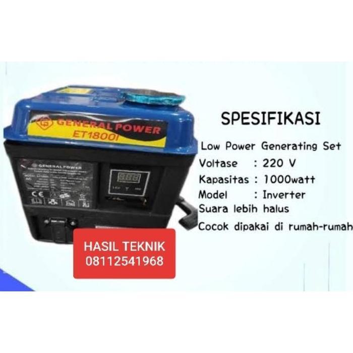 Mesin Generator Listrik INVERTER 1000 Watt Genset General 1800 i