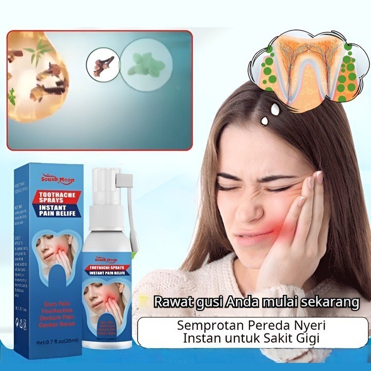 Obat Sakit Gigi Spray/Perawatan Gigi/Pereda Nyeri Cepat 3 Menit/Asli COD/Formula Alami Aman/Bebas Al