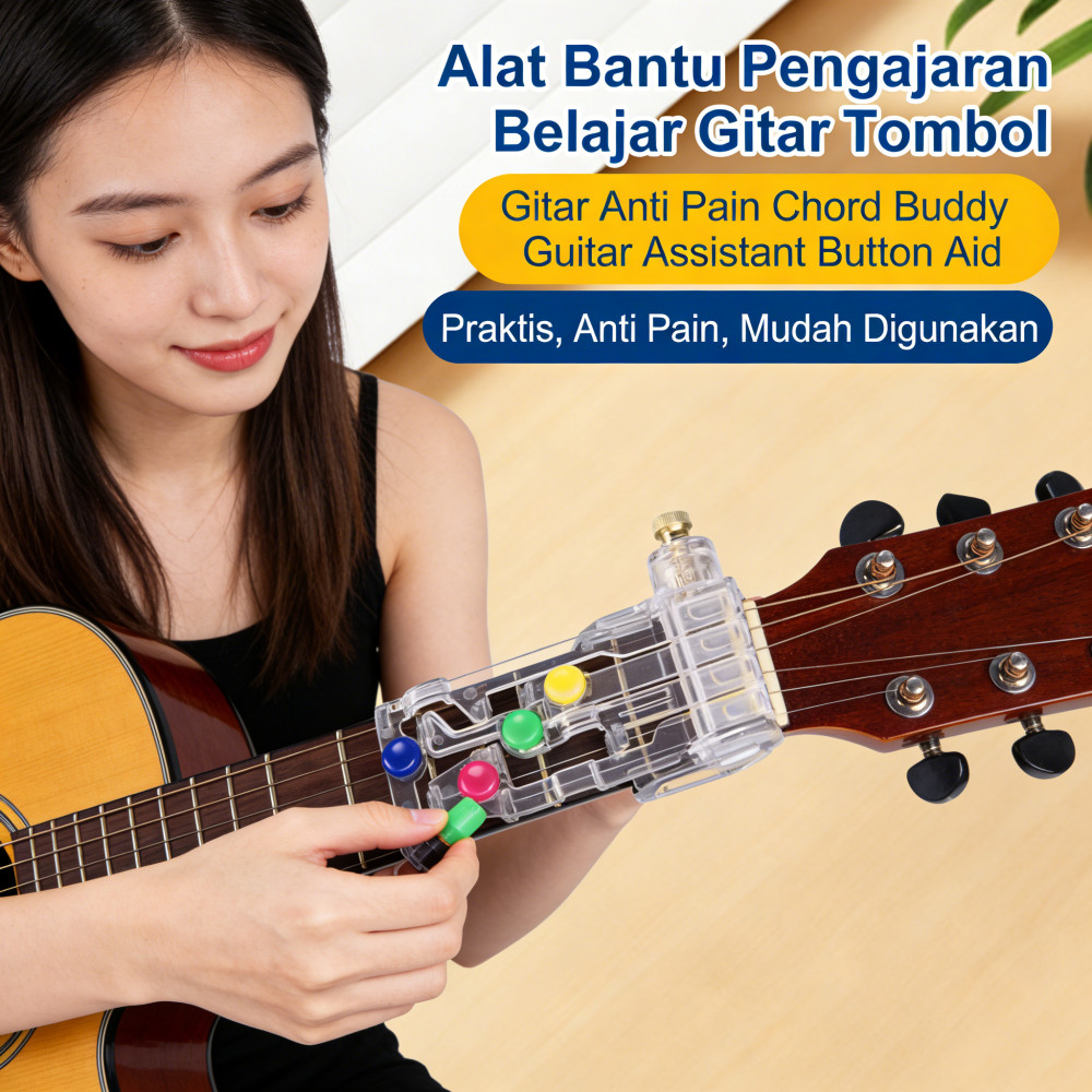 Guitar Learning Aid Button Anti-Pain Buddy Assistant Tombol Chord Guitar