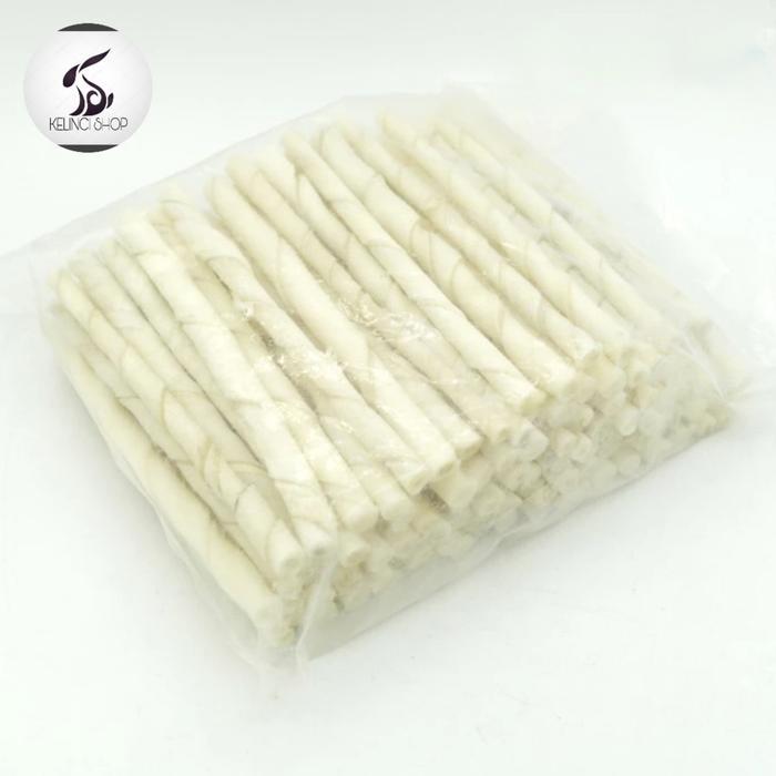 PROMO  twist stick tulang cemilan anjing snack anjing isi 100pcs - NATURAL