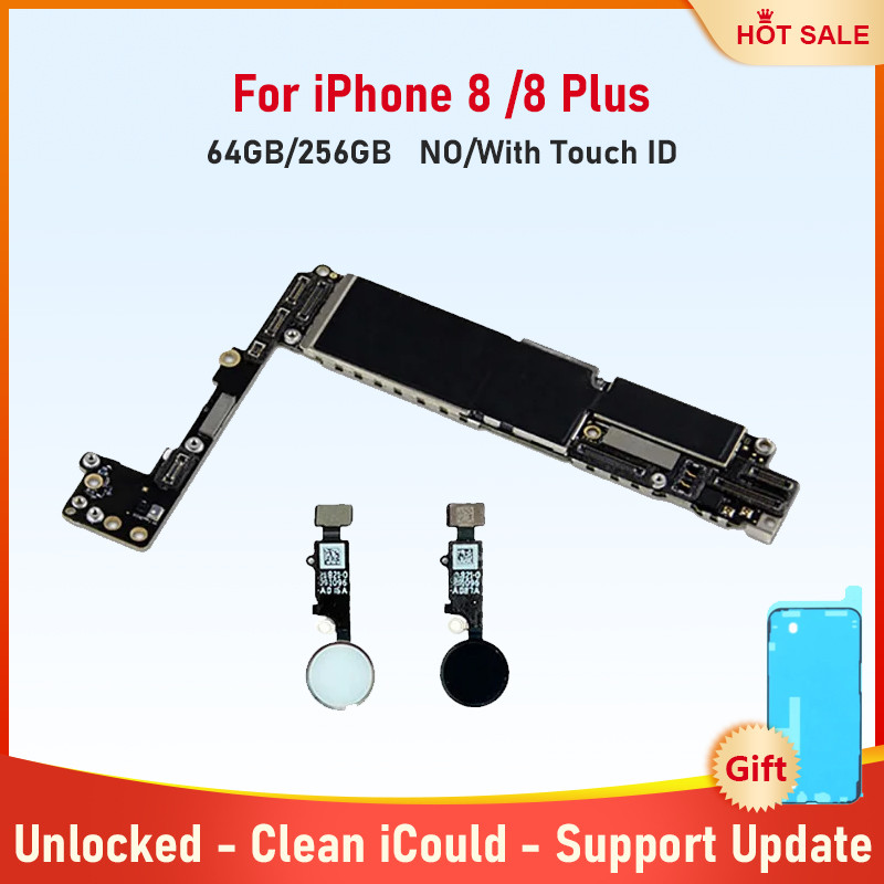 100% Fully Tested Logic Board for iPhone 8 8 Plus Motherboard With Tou ID Unlocked Mainboard Clean i