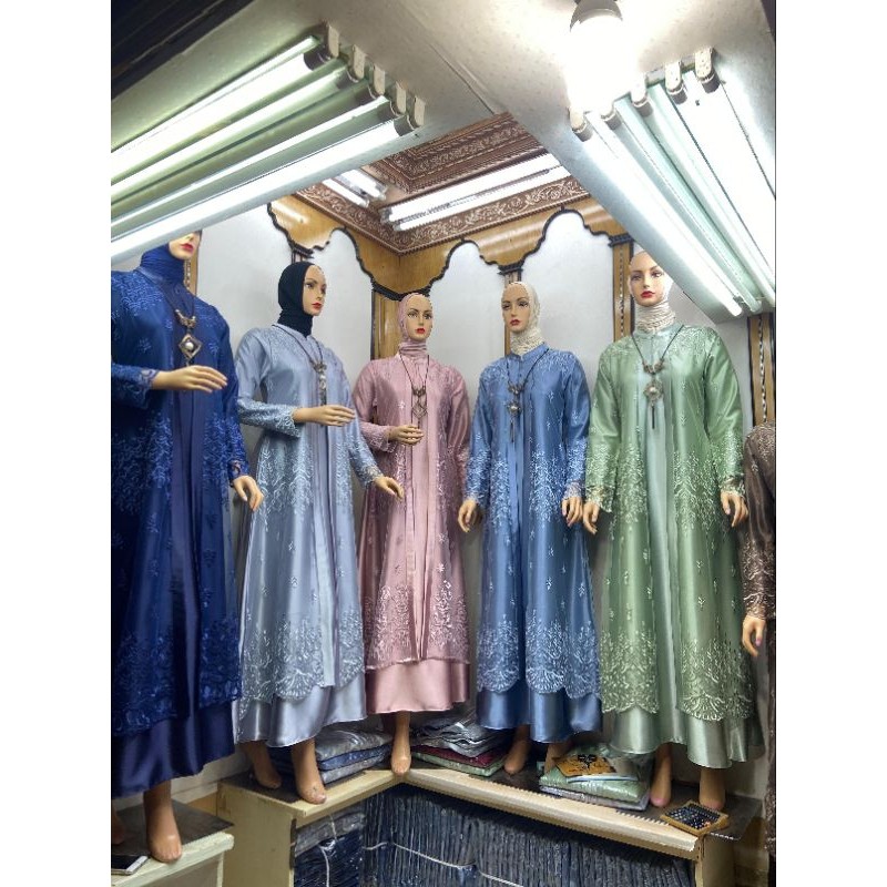 BJP - DRESS REALPICK GAMIS DRESS SATIN MIX TILE KOMBINASI